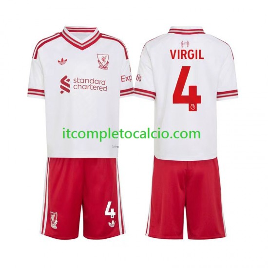 Maglia Liverpool Virgil van Dijk 4 Divisa Away 2026-2027 Manica Corta ,Bambino