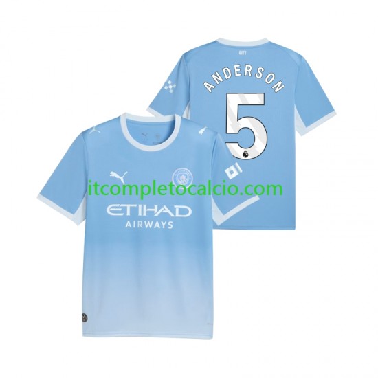 Maglia Manchester City Elliot Anderson 5 Divisa Home 2026-2027 Manica Corta ,Uomo