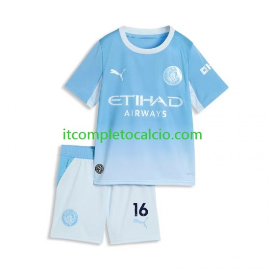 Maglia Manchester City Rodri 16 Divisa Home 2026-2027 Manica Corta ,Bambino