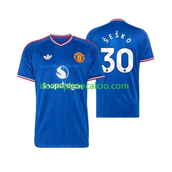 Maglia Manchester United Benjamin Sesko 30 Divisa Away 2026-2027 Manica Corta ,Uomo Maglia Manchester United Benjamin Sesko 30 Divisa Away 2026-2027 Manica Corta ,Uomo