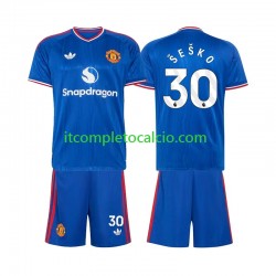 Maglia Manchester United Benjamin Sesko 30 Divisa Away 2026-2027 Manica Corta ,Bambino Maglia Manchester United Benjamin Sesko 30 Divisa Away 2026-2027 Manica Corta ,Bambino