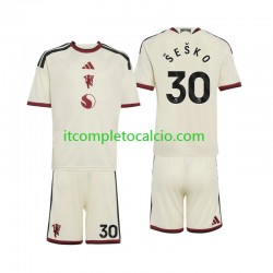 Maglia Manchester United Benjamin Sesko 30 Terza Divisa 2026-2027 Manica Corta ,Bambino Maglia Manchester United Benjamin Sesko 30 Terza Divisa 2026-2027 Manica Corta ,Bambino