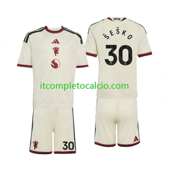 Maglia Manchester United Benjamin Sesko 30 Terza Divisa 2026-2027 Manica Corta ,Bambino Maglia Manchester United Benjamin Sesko 30 Terza Divisa 2026-2027 Manica Corta ,Bambino