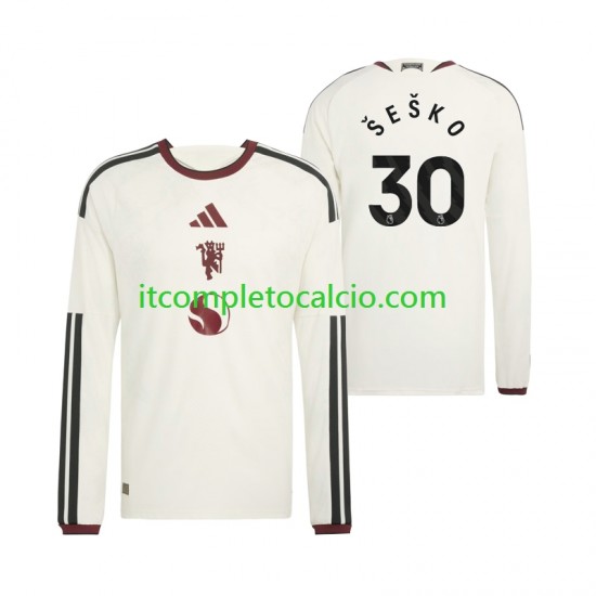 Maglia Manchester United Benjamin Sesko 30 Terza Divisa 2026-2027 Manica Lunga ,Uomo Maglia Manchester United Benjamin Sesko 30 Terza Divisa 2026-2027 Manica Lunga ,Uomo