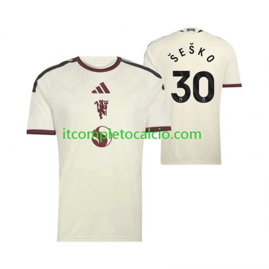 Maglia Manchester United Benjamin Sesko 30 Terza Divisa 2026-2027 Manica Corta ,Uomo