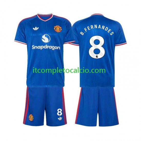 Maglia Manchester United Bruno Fernandes 8 Divisa Away 2026-2027 Manica Corta ,Bambino Maglia Manchester United Bruno Fernandes 8 Divisa Away 2026-2027 Manica Corta ,Bambino