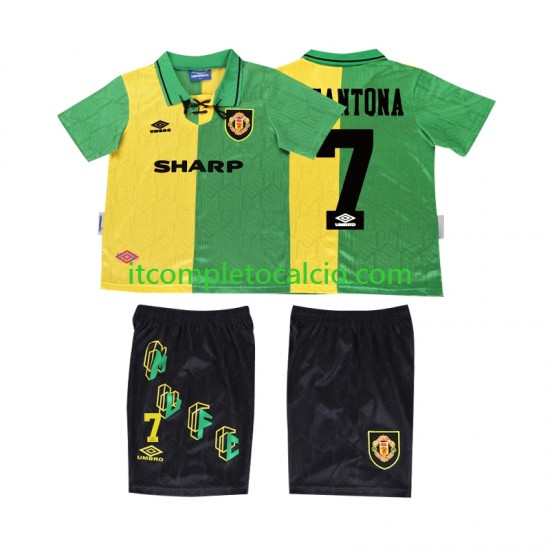 Maglia Manchester United CANTONA 7 1992 Retro Terza Divisa 1994 Manica Corta ,Bambino Maglia Manchester United CANTONA 7 1992 Retro Terza Divisa 1994 Manica Corta ,Bambino