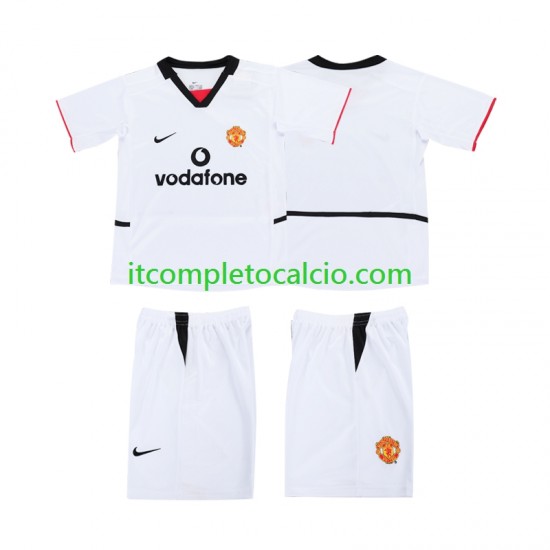 Manchester United Football Shirt 2003 Divisa Away 2002 Manica Corta ,Bambino