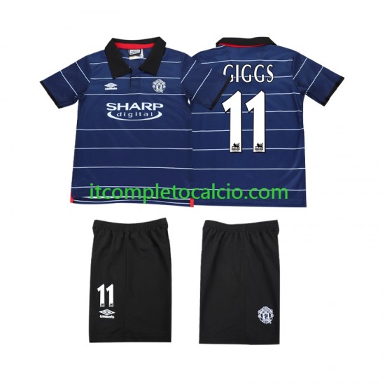 Maglia Manchester United GIGGS 11 2000 Retro Divisa Away 1999 Manica Corta ,Bambino Maglia Manchester United GIGGS 11 2000 Retro Divisa Away 1999 Manica Corta ,Bambino