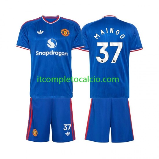 Maglia Manchester United Kobbie Mainoo 37 Divisa Away 2026-2027 Manica Corta ,Bambino