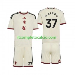 Maglia Manchester United Kobbie Mainoo 37 Terza Divisa 2026-2027 Manica Corta ,Bambino