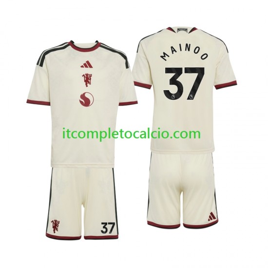 Maglia Manchester United Kobbie Mainoo 37 Terza Divisa 2026-2027 Manica Corta ,Bambino