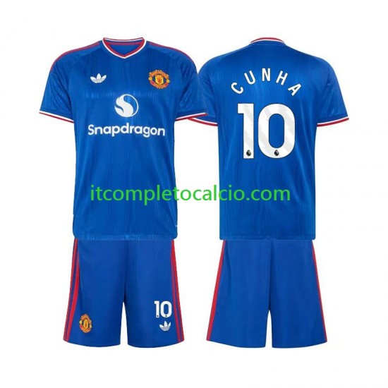 Maglia Manchester United Matheus Cunha 10 Divisa Away 2026-2027 Manica Corta ,Bambino