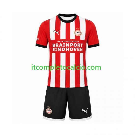 Maglia PSV Eindhoven Divisa Home 2026-2027 Manica Corta ,Bambino