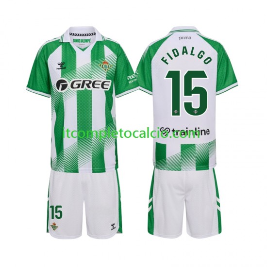 Maglia Real Betis Fidalgo 15 Divisa Home 2026-2027 Manica Corta ,Bambino