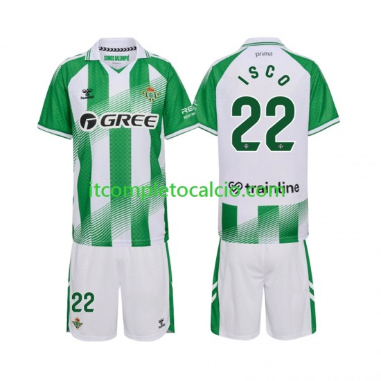 Maglia Real Betis Isco 22 Divisa Home 2026-2027 Manica Corta ,Bambino