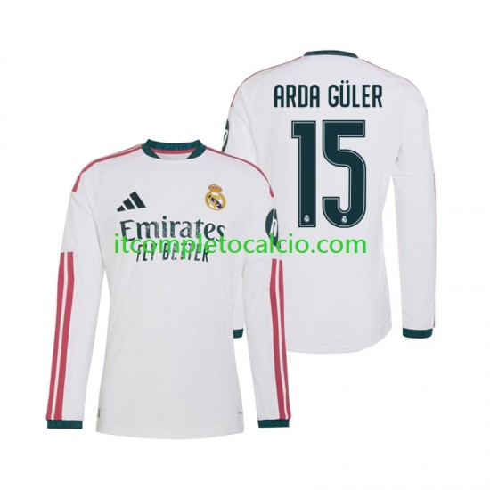 Maglia Real Madrid Arda Guler 15 Divisa Home 2026-2027 Manica Lunga ,Uomo Maglia Real Madrid Arda Guler 15 Divisa Home 2026-2027 Manica Lunga ,Uomo