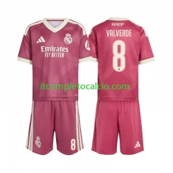 Maglia Real Madrid Federico Valverde 8 Terza Divisa 2026-2027 Manica Corta ,Bambino