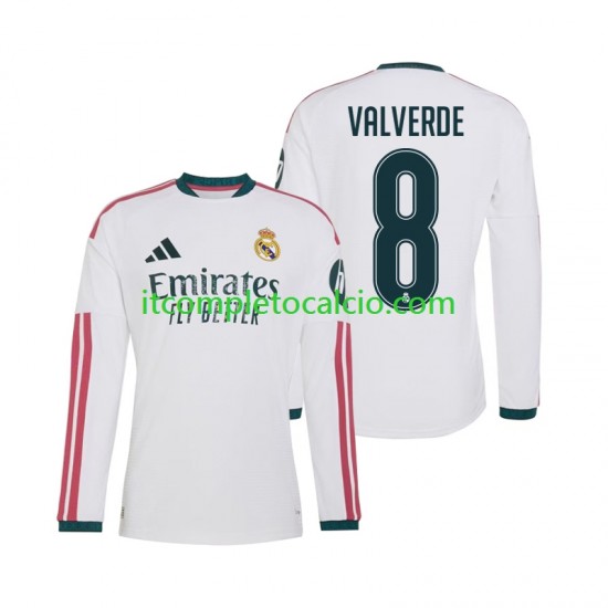 Maglia Real Madrid Federico Valverde 8 Divisa Home 2026-2027 Manica Lunga ,Uomo Maglia Real Madrid Federico Valverde 8 Divisa Home 2026-2027 Manica Lunga ,Uomo