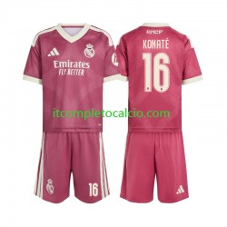 Maglia Real Madrid Ibrahima Konate 16 Terza Divisa 2026-2027 Manica Corta ,Bambino