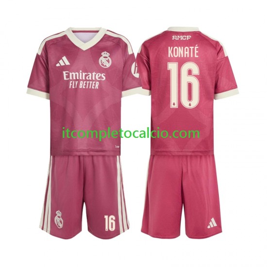 Maglia Real Madrid Ibrahima Konate 16 Terza Divisa 2026-2027 Manica Corta ,Bambino