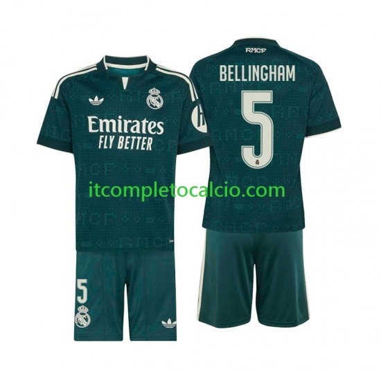 Maglia Real Madrid Jude Bellingham 5 Divisa Away 2026-2027 Manica Corta ,Bambino
