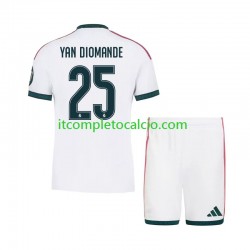 Maglia Real Madrid Yan Diomande 25 Divisa Home 2026-2027 Manica Corta ,Bambino