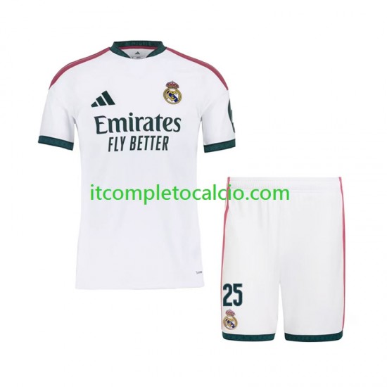 Maglia Real Madrid Yan Diomande 25 Divisa Home 2026-2027 Manica Corta ,Bambino