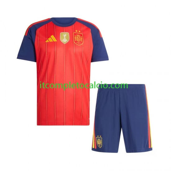 Maglia Spagna 2-star Divisa Home 2026-2027 Manica Corta ,Bambino