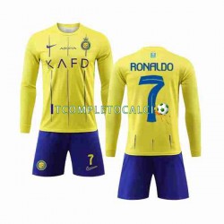 Maglia Al-Nassr Cristiano Ronaldo 7 Divisa Home 2023-2024 Manica Lunga ,Bambino