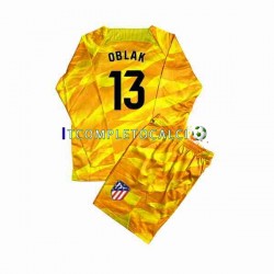Maglia Atlético Madrid Jan Oblak 13 Portiere 2023-2024 Arancia Manica Lunga ,Bambino
