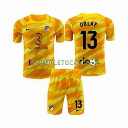 Maglia Atlético Madrid Jan Oblak 13 Portiere 2023-2024 Arancia Manica Corta ,Bambino