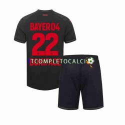 Maglia Bayer 04 Leverkusen Victor Boniface 22 Divisa Home 2023-2024 Manica Corta ,Bambino
