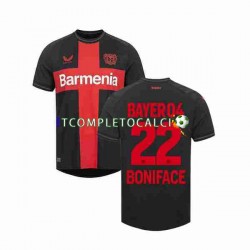 Maglia Bayer 04 Leverkusen Victor Boniface 22 Divisa Home 2023-2024 Manica Corta ,Uomo