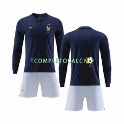 Maglia Francia Divisa Home Mondiali 2022 Manica Lunga ,Bambino