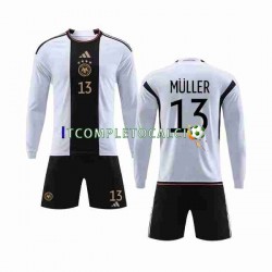 Maglia Germania MULLER 13 Divisa Home Mondiali 2022 Manica Lunga ,Bambino