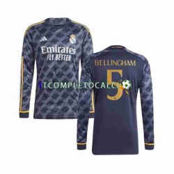 Maglia Real Madrid Jude Bellingham 5 Divisa Away 2023-2024 Manica Lunga ,Uomo