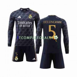 Maglia Real Madrid Jude Bellingham 5 Divisa Away 2023-2024 Manica Lunga ,Bambino