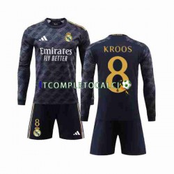 Maglia Real Madrid Kroos 8 Divisa Away 2023-2024 Manica Lunga ,Bambino