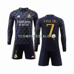 Maglia Real Madrid Vini Jr 7 Divisa Away 2023-2024 Manica Lunga ,Bambino