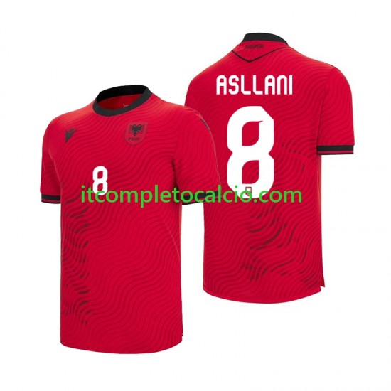 Maglia Albania Kristjan Asllani 8 Divisa Home Mondiali 2026 Manica Corta ,Uomo