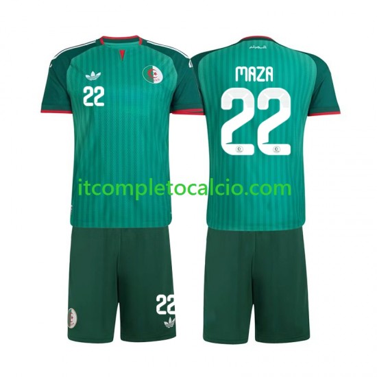 Maglia Algeria Ibrahim Maza 22 Divisa Away 2026 Manica Corta ,Bambino