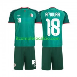 Maglia Algeria Mohamed Amoura 18 Divisa Away 2026 Manica Corta ,Bambino