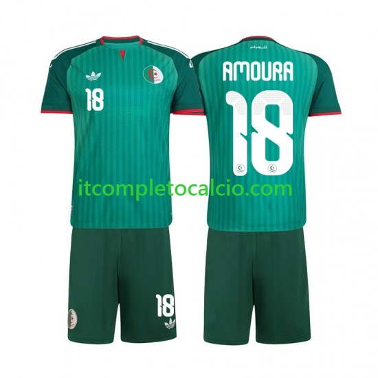Maglia Algeria Mohamed Amoura 18 Divisa Away 2026 Manica Corta ,Bambino