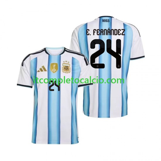 Maglia Argentina Enzo Fernandez 24 Divisa Home Mondiali 2026 Manica Corta ,Uomo