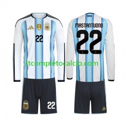 Maglia Argentina Franco Mastantuono 22 Divisa Home Mondiali 2026 Manica Lunga ,Bambino Maglia Argentina Franco Mastantuono 22 Divisa Home Mondiali 2026 Manica Lunga ,Bambino
