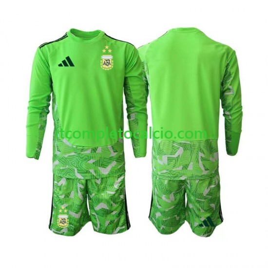Maglia Argentina Portiere Terza Divisa Mondiali 2026 Manica Lunga ,Bambino