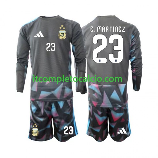 Maglia Argentina Emiliano Martinez 23 Portiere Divisa Home Mondiali 2026 Manica Lunga ,Bambino