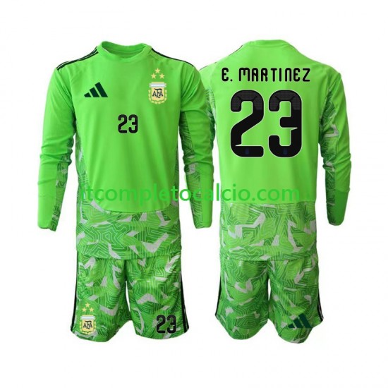 Maglia Argentina Emiliano Martinez 23 Portiere Terza Divisa Mondiali 2026 Manica Lunga ,Bambino