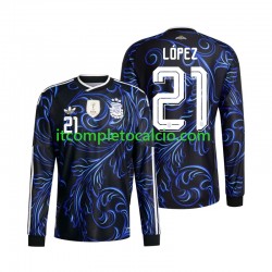 Maglia Argentina Jose Manuel Lopez 21 Divisa Away Mondiali 2026 Manica Lunga ,Uomo Maglia Argentina Jose Manuel Lopez 21 Divisa Away Mondiali 2026 Manica Lunga ,Uomo